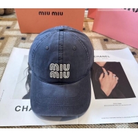 Grade Design Miu Miu Canvas Baseball Hat Washed MIU010522 Blue 2026