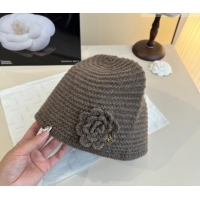 Good Quality Chanel Knit Hat with Camellia Bloom CH010526 Grey 2026