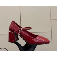 Best Product Jimmy Choo Jenson Mary Janes Pump 6cm in Patent Leather with Pearls Bow Red 1210064