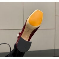 Best Product Jimmy Choo Jenson Mary Janes Pump 6cm in Patent Leather with Pearls Bow Red 1210064