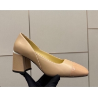 Popular Style Jimmy Choo Jenson Pumps 6cm in Calfskin and Patent Leather with Pearls Bow Nude 1210068