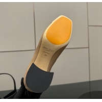 Popular Style Jimmy Choo Jenson Pumps 6cm in Calfskin and Patent Leather with Pearls Bow Nude 1210068