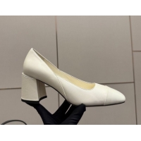 Best Price Jimmy Choo Jenson Pumps 6cm in Calfskin and Patent Leather with Pearls Bow White 1210069