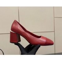 Top Design Jimmy Choo Jenson Pumps 6cm in Calfskin and Patent Leather with Pearls Bow Red 1210070