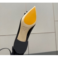 Good Product Jimmy Choo Auria Pumps in Soft Calf Leather with Strass Bow Black 1210074