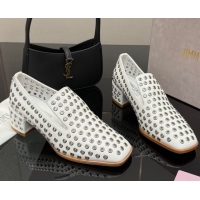Buy Luxury Jimmy Choo Eliot Slippers 4.5cm in Nappa Leather with Eyelets White 1210088