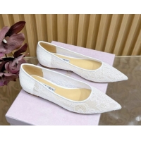 Good Quality Jimmy Choo Romy Ballerinas Flat in Lace Mesh White 1210101