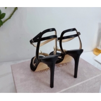 Good Looking Jimmy Choo Sacora Heel Sandals 10.5cm in Floral Lace with Pearl Black 1210112