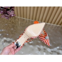 Discount Jimmy Choo Siva Heel Mules in Strass and Pearls Orange 1210149 2026