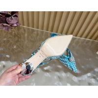 1:1 aaaaa Jimmy Choo Siva Heel Mules in Strass and Pearls Light Blue 1210150 2026