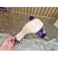 Good Product Jimmy Choo Siva Heel Slides Sandal 6.5cm in Strass and Pearls Purple/Orange 1210153 2026