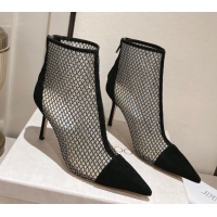 Low Cost Jimmy Choo Suede and Mesh Heel Ankle Boots 8.5cm with Strass Black 1211007 2026
