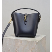 Buy Discount Saint Laurent Le 37 Small Bucket bag in Shiny Leather 749036 Navy Blue 2026