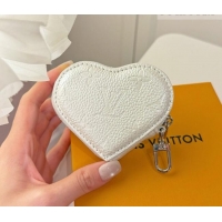 Top Grade Louis Vuitton Heart Coin Purse M26575 White 2026