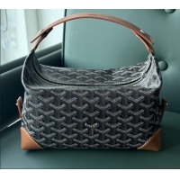 Top Grade Goyard Bowling 25 Toiletry Bag With Strap 020216 Black And Brown 2025