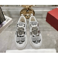 Good Looking Roger Vivier Viv' on the Run Sneakers in Leather & Mesh with Strass Buckle 06 Silver 5112216 2026