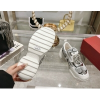 Good Looking Roger Vivier Viv' on the Run Sneakers in Leather & Mesh with Strass Buckle 06 Silver 5112216 2026