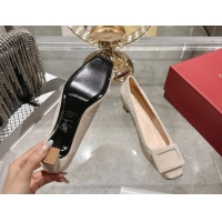 Low Cost Roger Vivier Trompette Pumps 4.5cm in Suede and Buckle Nude RV121102 1211112 2026