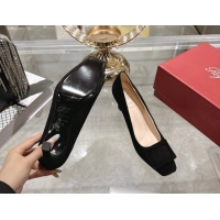 Discount Roger Vivier Trompette Pumps 7cm in Suede and Buckle Black RV121102 1211115 2026