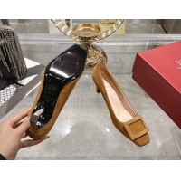 Cheap Price Roger Vivier Trompette Pumps 7cm in Suede and Buckle Brown RV121102 1211117 2026