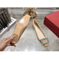 Popular Style Roger Vivier Belle Vivier Ballerinas Flat in Straw-Like Beige RV121103 1211121 2026