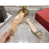 Big Discount Roger Vivier Belle Vivier Slingbacks Shoes in Straw-Like Beige RV121103 1211123 2026