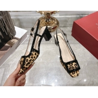 Best Product Roger Vivier Belle Vivier Slingbacks Pump 4.5cm in Leopard Print Pony Hair Beige/Black RV121106 1211136 202