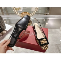 Youthful Roger Vivier Belle Vivier Slingbacks Flat in Leopard Print Pony Hair Beige/Black RV121106 1211137 2026