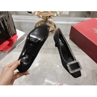 Low Price Roger Vivier Trompette Pumps 7cm in Satin and Strass Buckle Black RV121201 1212007