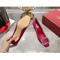 AAAAA Roger Vivier Trompette Pumps 7cm in Satin and Strass Buckle Fuchsia RV121201 Pink 2026