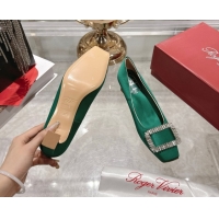 Good Product Roger Vivier Belle Vivier Pumps 4.5cm in Satin and Strass Buckle Green RV121201 2026