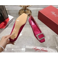 Big Discount Roger Vivier Belle Vivier Pumps 4.5cm in Satin and Strass Buckle Fuchsia Pink RV121201 2026