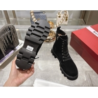 Cheap Price Roger Vivier Viv' Rangers Truck Ankle Boots 5cm in Suede with Metal Buckle Black 1212033 2026