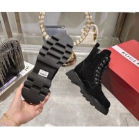 Good Product Roger Vivier Viv' Rangers Truck Ankle Boots 5cm in Suede with Strass Buckle Black 1212038 2026