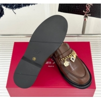 Luxury Roger Vivier Viv' Rangers Loafers in Patent Leather with Charm Brown 1212046 2026