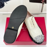 Luxury Roger Vivier Viv' Rangers Lace-ups Shoes in Patent Leather with Strass RV121207 White 2026