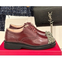 Good Product Roger Vivier Viv' Rangers Lace-ups Shoes in Patent Leather with Strass RV121207 Dark Burgundy 2026