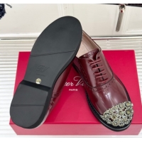 Good Product Roger Vivier Viv' Rangers Lace-ups Shoes in Patent Leather with Strass RV121207 Dark Burgundy 2026