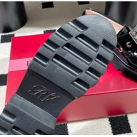 Cheap Roger Vivier Viv' Rangers Truck Boat Shoes 4.5cm in Shiny Leather with Strass Buckle RV121208 Black 2026