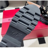 Top Design Roger Vivier Viv' Rangers Truck Boat Shoes 4.5cm in Shiny Leather with Metal Buckle RV121208 Black 2026