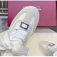 Low Cost Roger Vivier Viv Low Sneakers in Suede and Fabric RV121209 White 2026