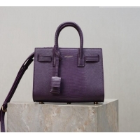 Promotional Saint Laurent Sac De Jour Nano Tote bag in Lizard Calfskin 717440 Purple 2026