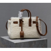 Top Grade Saint Laurent Sac De Jour Nano Tote bag in Shearling & Calfskin 717439 Brown 2026