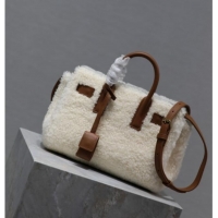 Top Grade Saint Laurent Sac De Jour Nano Tote bag in Shearling & Calfskin 717439 Brown 2026