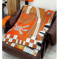 Trendy Design Hermes Cashmere & Silk Shawl 140x140cm Scarf H11201 Orange 2026