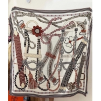 Promotional Hermes Cashmere & Silk Shawl 135x136cm Scarf H11207 White 2026