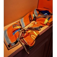 Low Price Hermes Cashmere & Silk Shawl 140x140cm Scarf H11208 Orange 2026