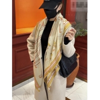 Super Quality Hermes Cashmere & Silk Shawl 140x140cm Scarf H11209 Beige 2026