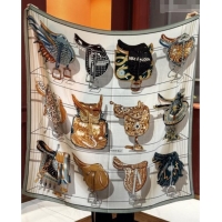 Big Discount Hermes Cashmere & Silk Shawl 140x140cm Scarf H11210 Beige/Grey 2026