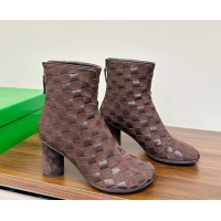 Shop Cheap Bottega Veneta Intrecciato Suede Atomic Ankle Boots 8cm Fondant Brown 1206046 2026